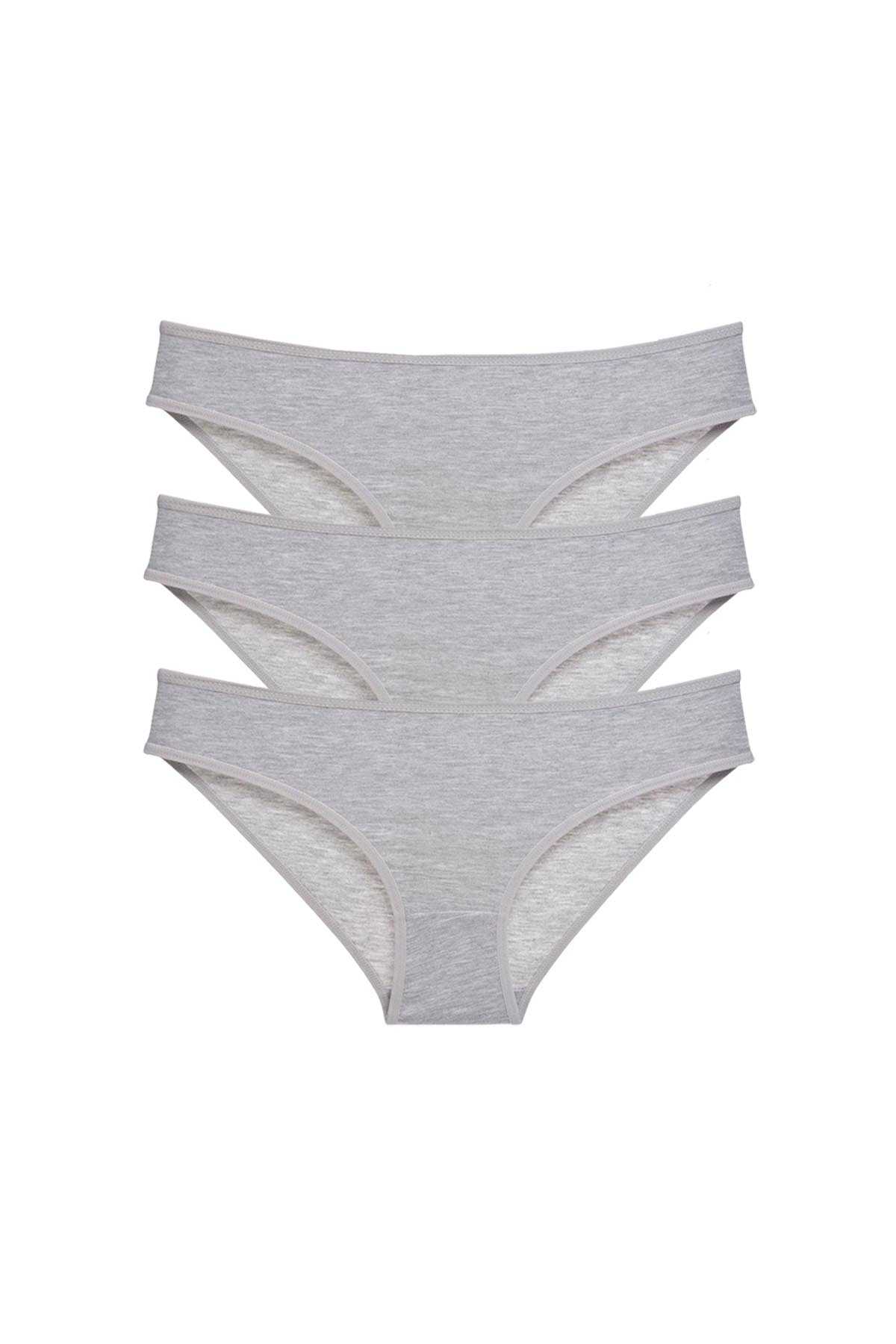 3pcs Super Eco Set Lycra Women Slip Panties Gray