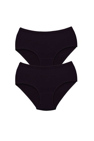 2Pcs Women High Waist Bato Thick Rubber Panties Black