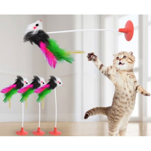 Suction Cup Cat Toy - Mouse Catching Toy