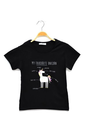 3-7 Years Printed Kids T-Shirt Black