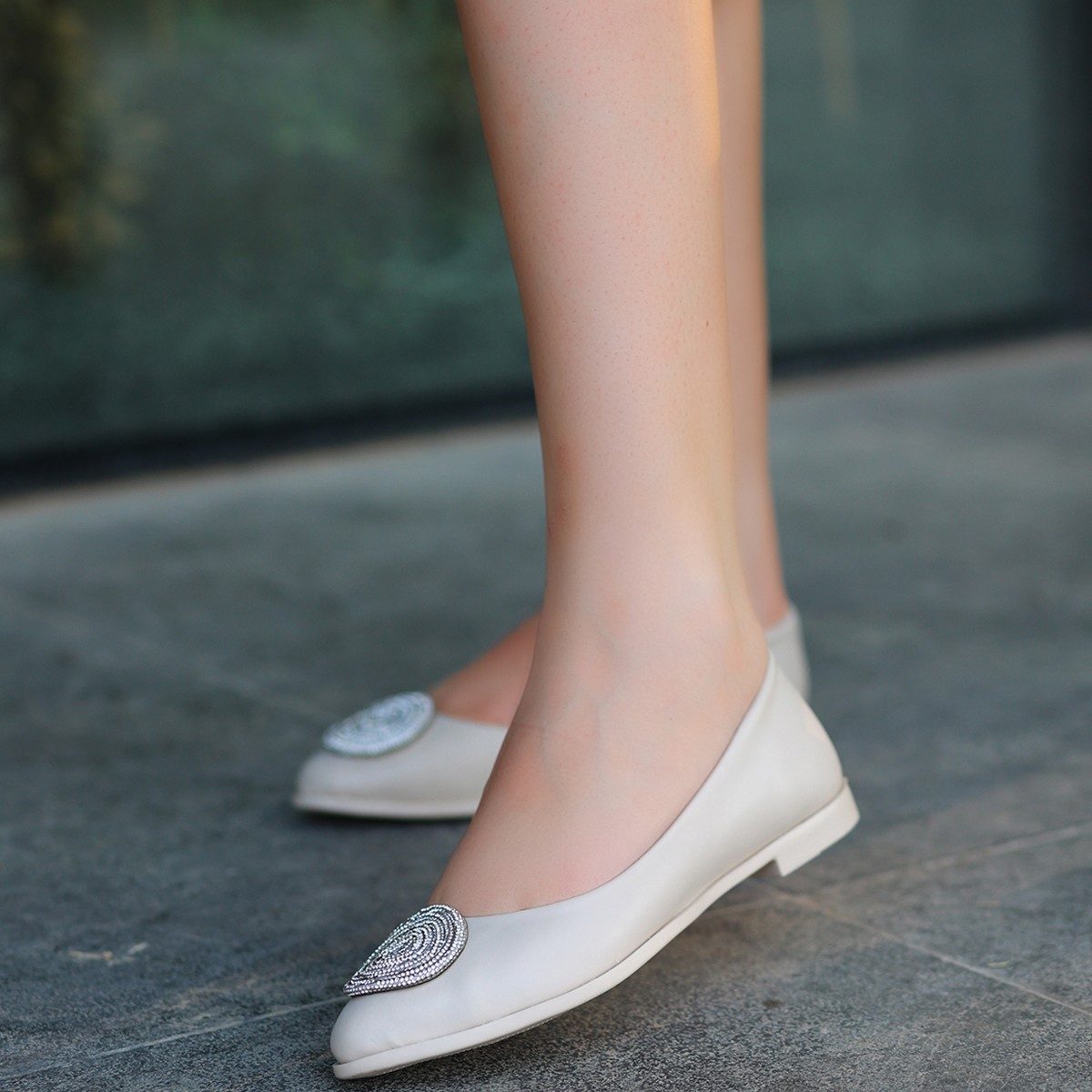 Beige Skin Babet Shoes