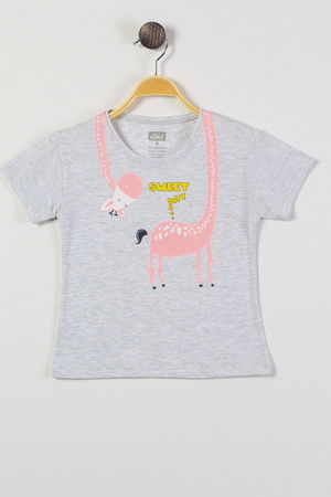 1-4 Years Printed Kids T-Shirt Gray