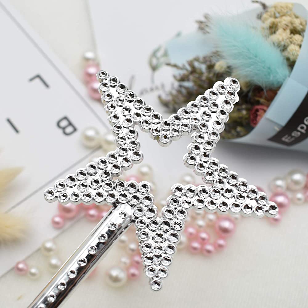 Star Model Fairy Wand Angel Wand Princess Wand Metalized Silver Color