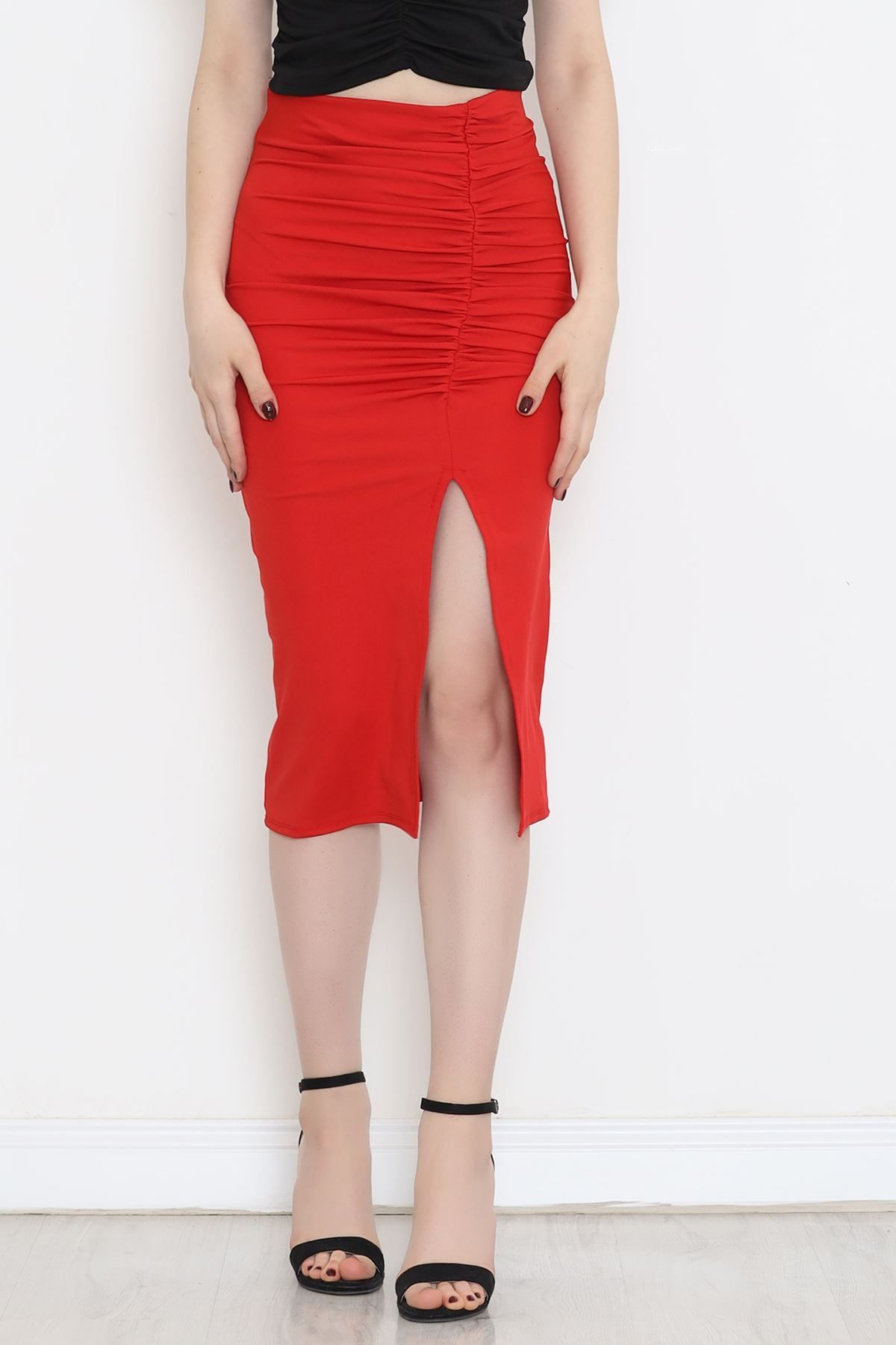 Slit Skirt Red