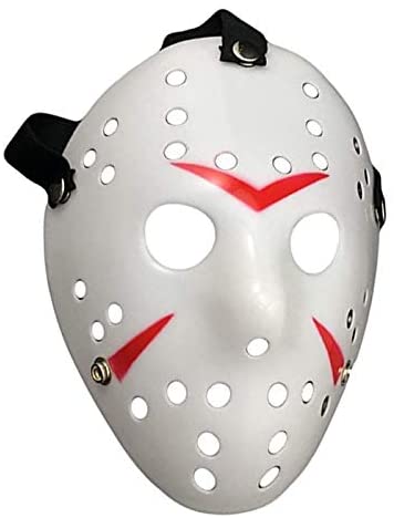 White Color Red Stripes Full Face Hockey Jason Mask Hannibal Mask