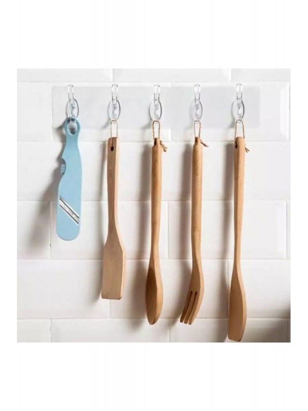 Multipurpose Self-Adhesive 5-Pack Transparent Hanger