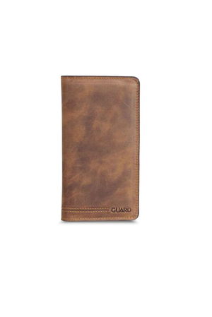 Crazy Tan Leather Unisex Wallet with Plus Phone Entry