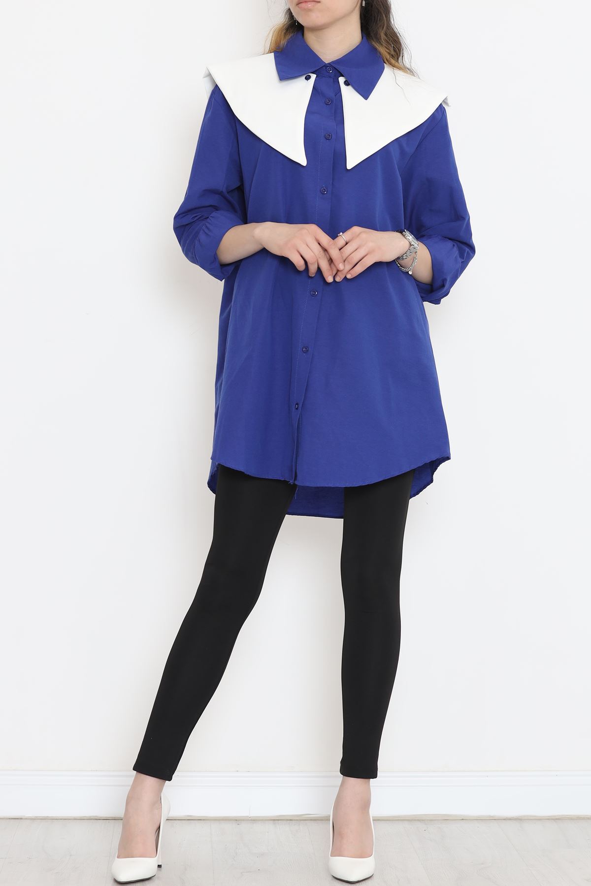 Wide Collar Poplin Shirt Saks