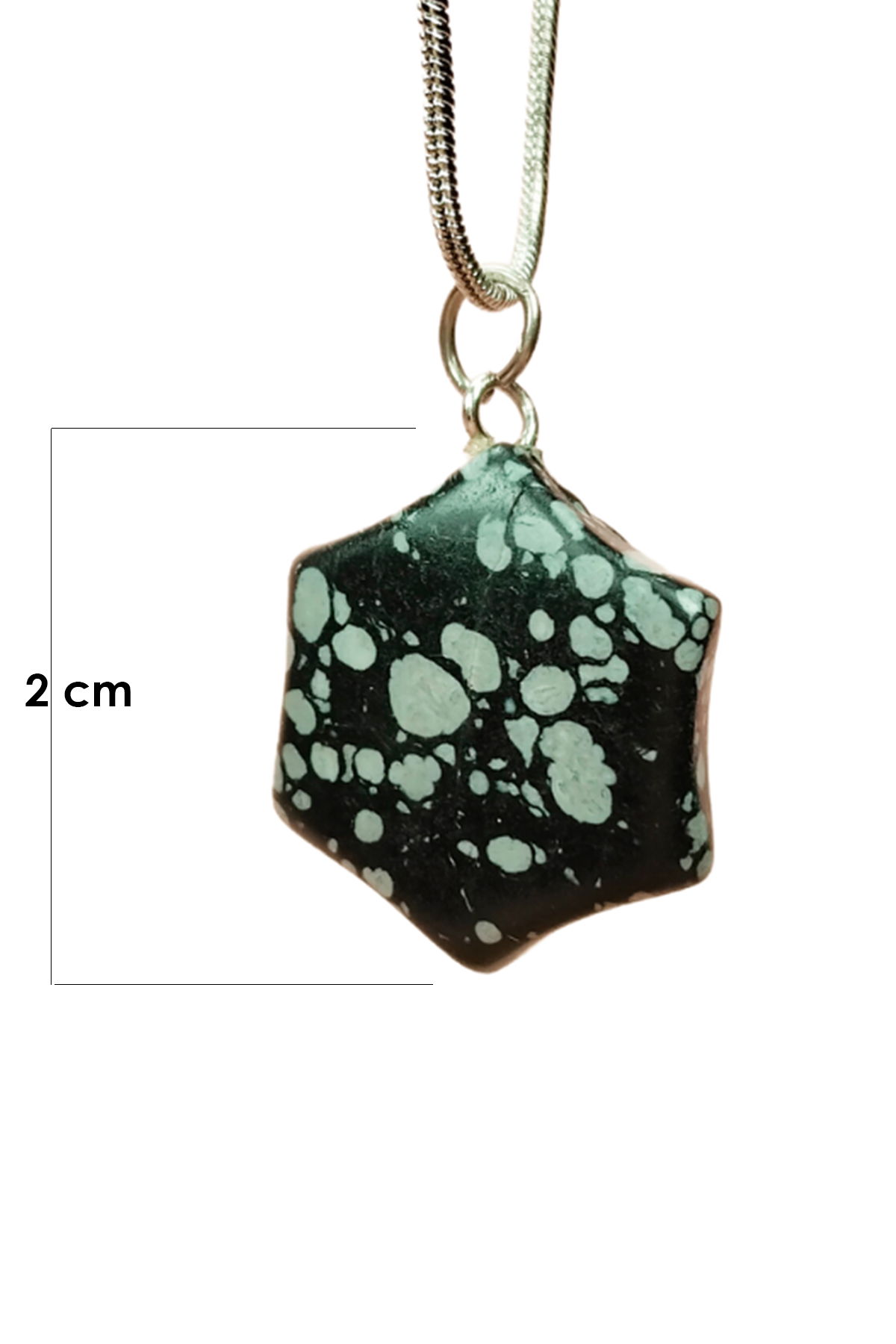 Obsidian Natural Stone Handmade Pendant with Chain: 2 cm Chain: 20 cm Boxed