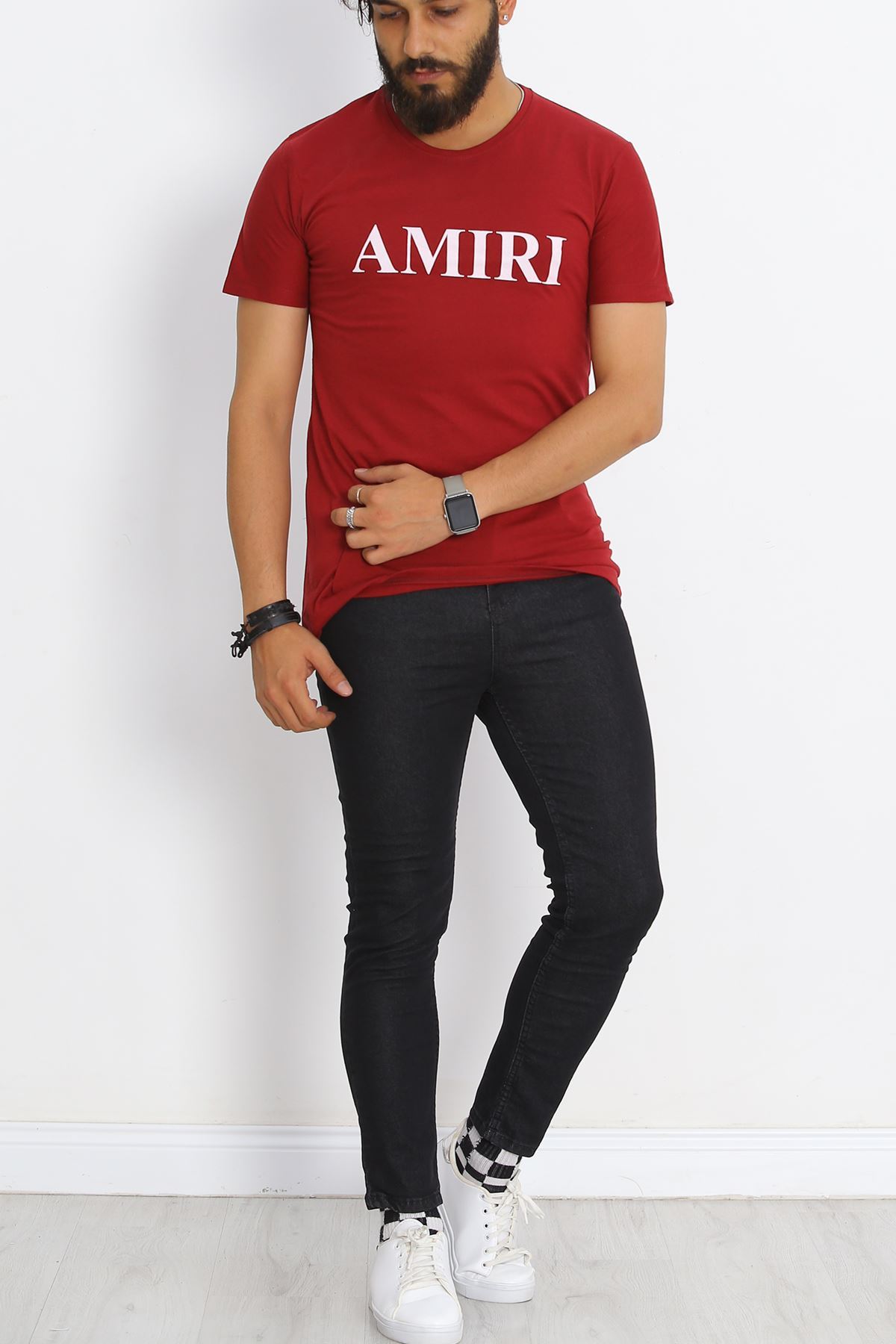 Printed Oversize T-Shirt Burgundy