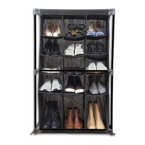 Shoe Rack - 15 Compartment Fabric Shoe Cabinet