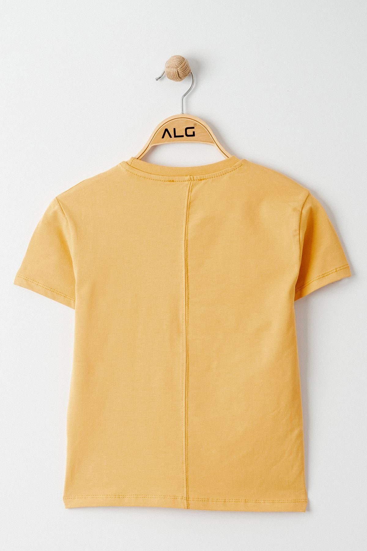 3-7 Years Printed Kids T-Shirt Mustard