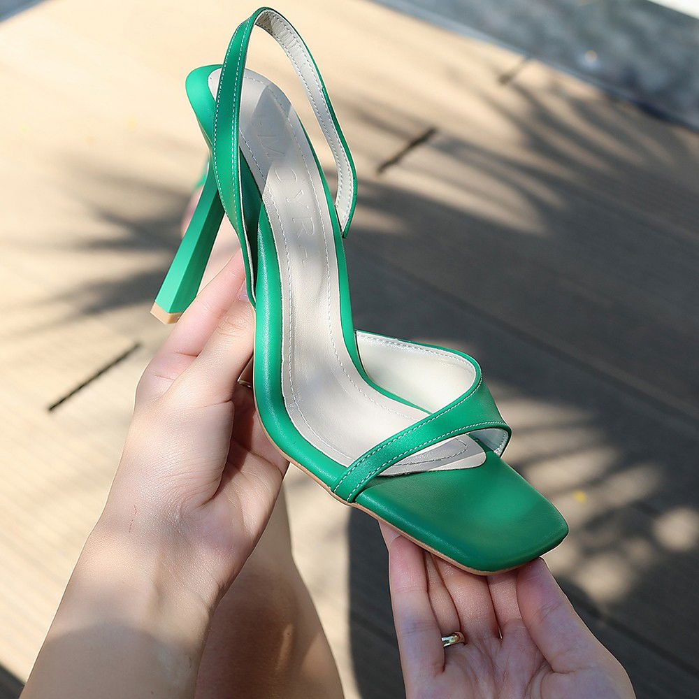 Green Skin Heeled Shoes