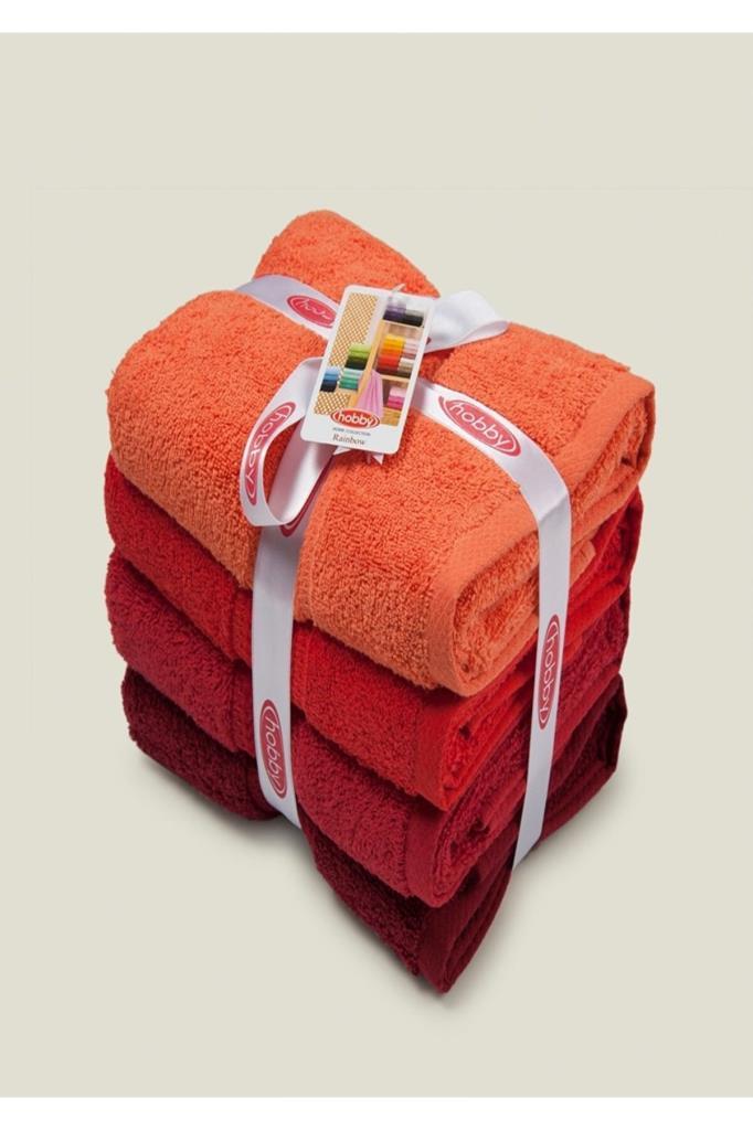 4 pcs 50x90 Towel Set Red