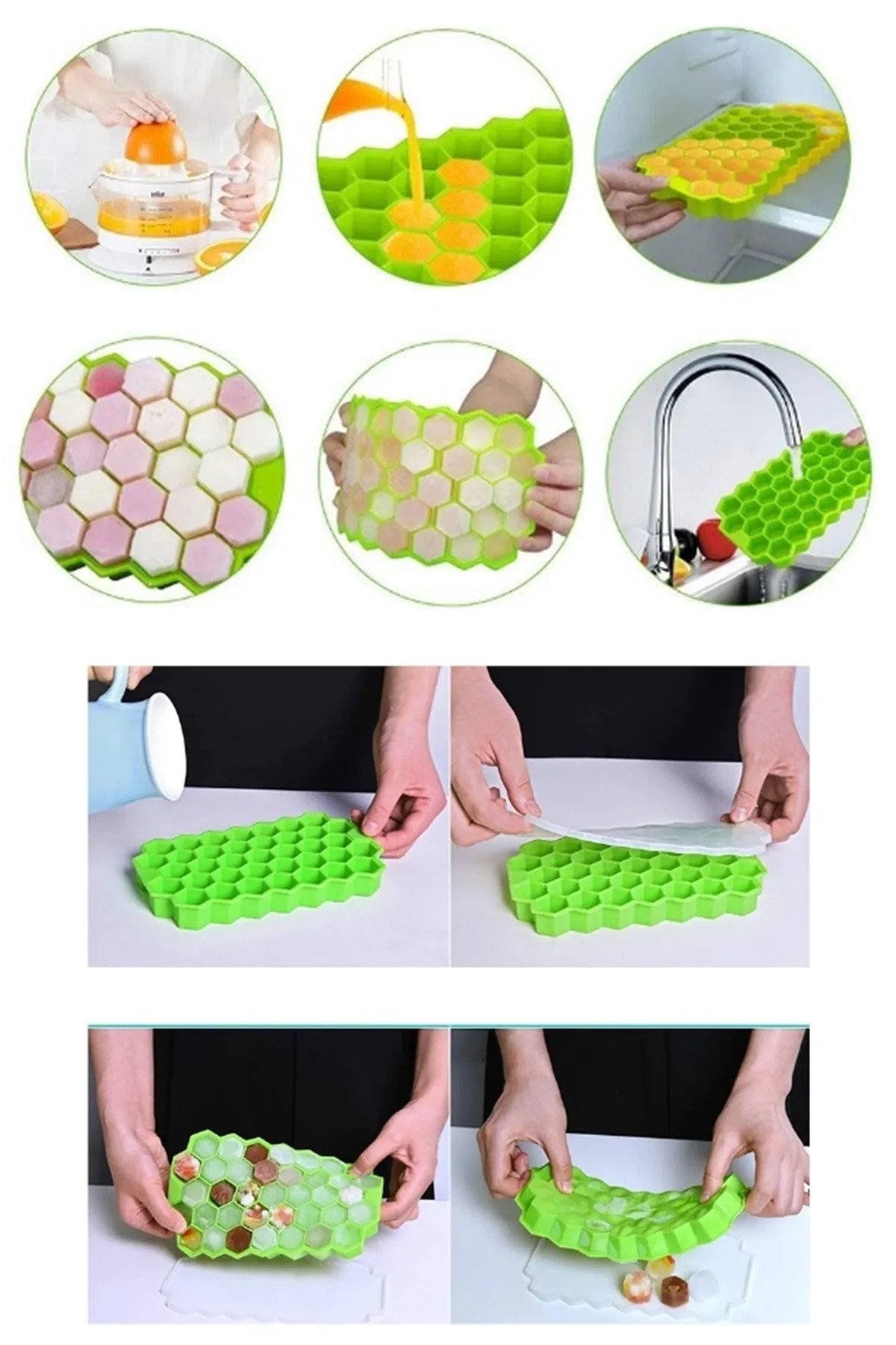 37 Compartment Silicone Honeycomb Ice Mold Cooler