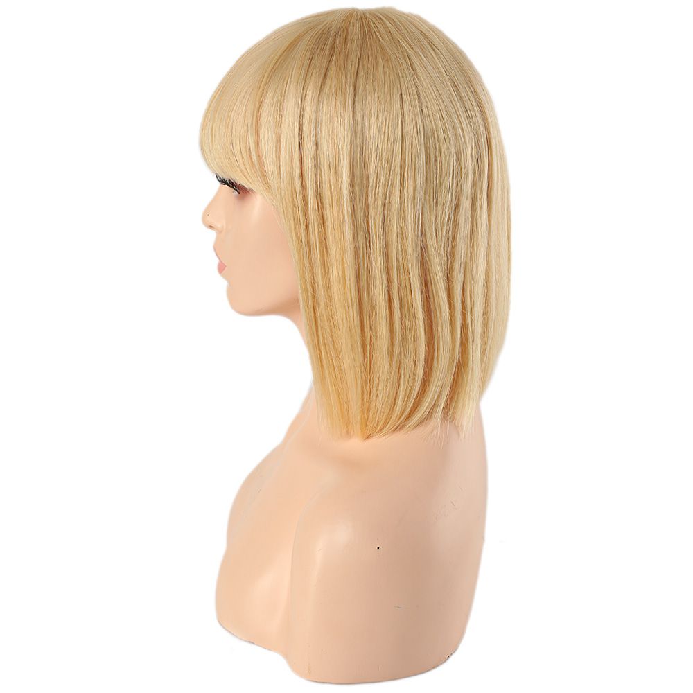 Platinum Real Hair Custom Bangs Wig