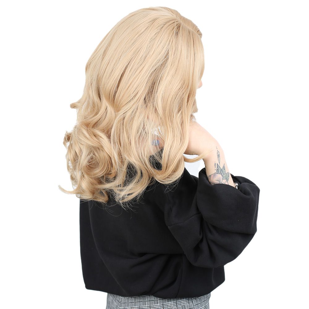 Kanekalon Fiber Synthetic Medium Wavy Wig without bangs / Balköpüğü