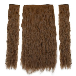 Kanekalon Fiber Synthetic Embossed Wavy Half Moon + 2 Side Hair Snaps / Auburn