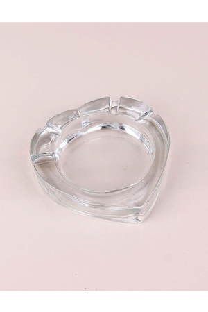 Hearth Ashtray Heart Glass Ashtray 13 Cm Turk-82642