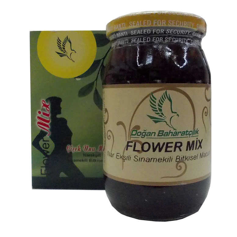 Flower Mix Pomegranate Sour Cinnamon Paste Glass Jar 450 Gr