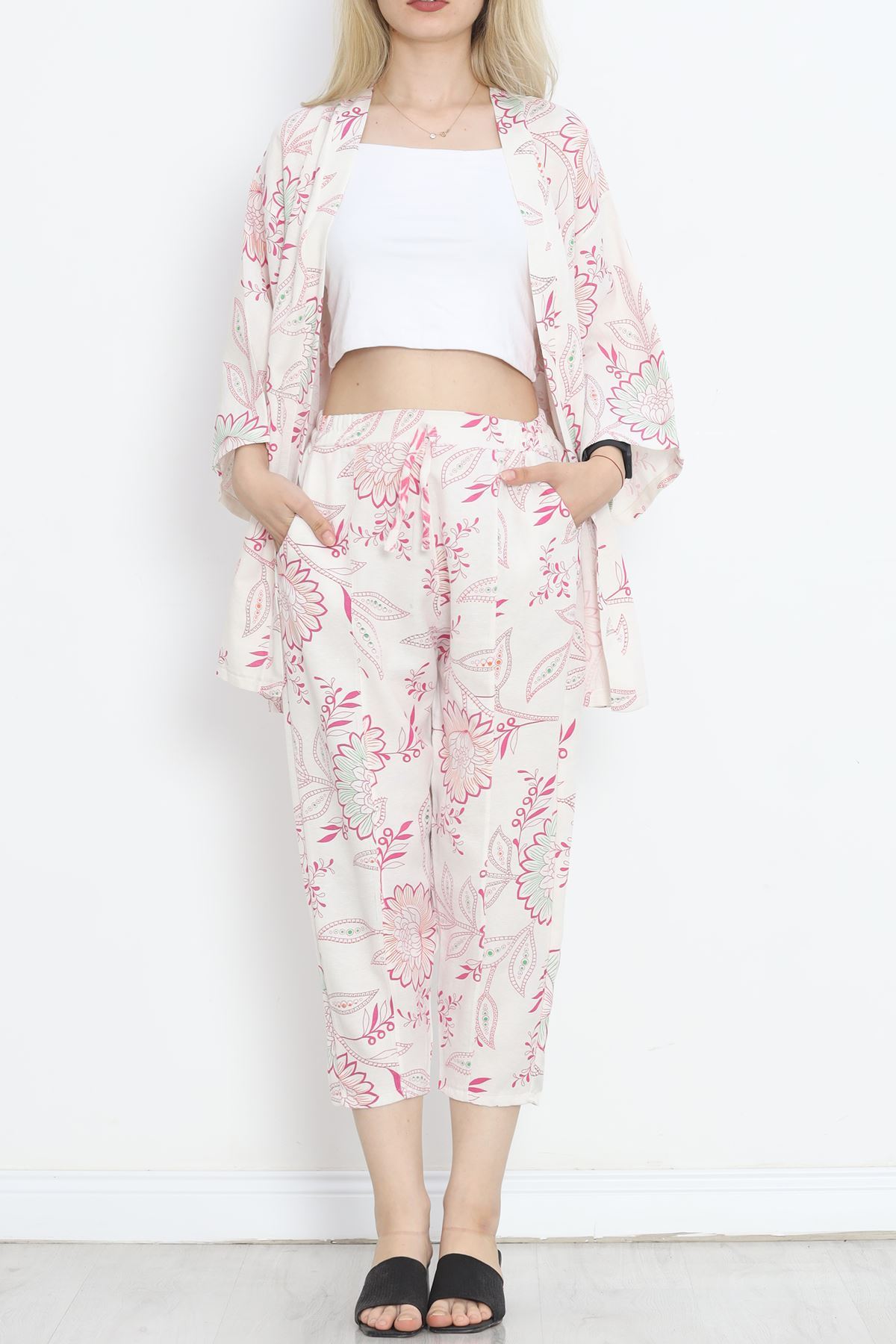 Kimono Set Whitefuchsia