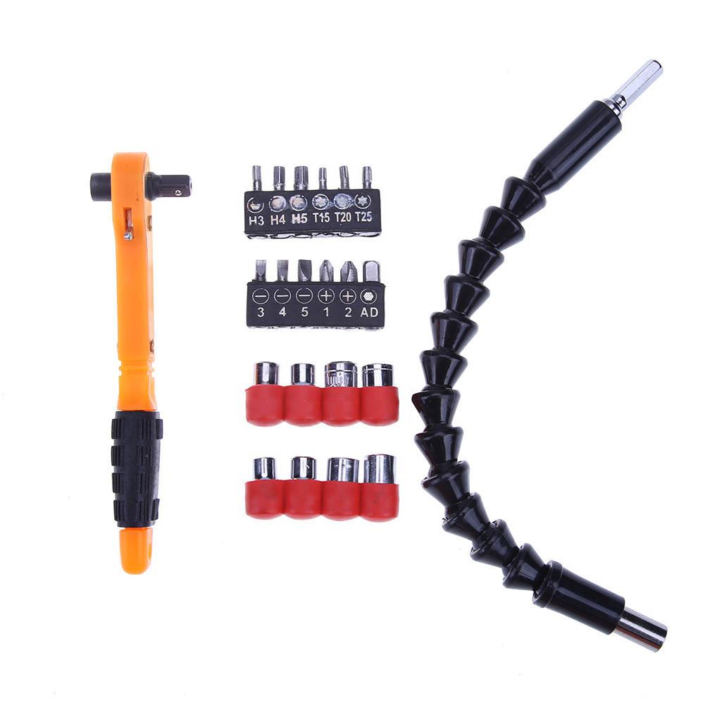 22 Piece Socket and Screwdriver Bit Set with Extension