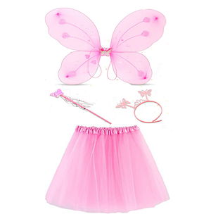 Dust Pink Butterfly Costume - Dust Pink Butterfly Costume Accessory Set 4 Piece