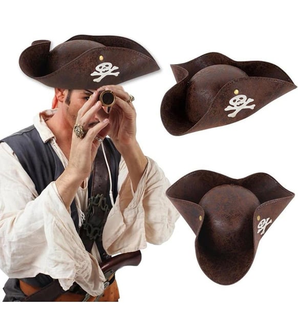 Captain Jack Pirate Hat Vinlex Leather Sailor Pirate Hat