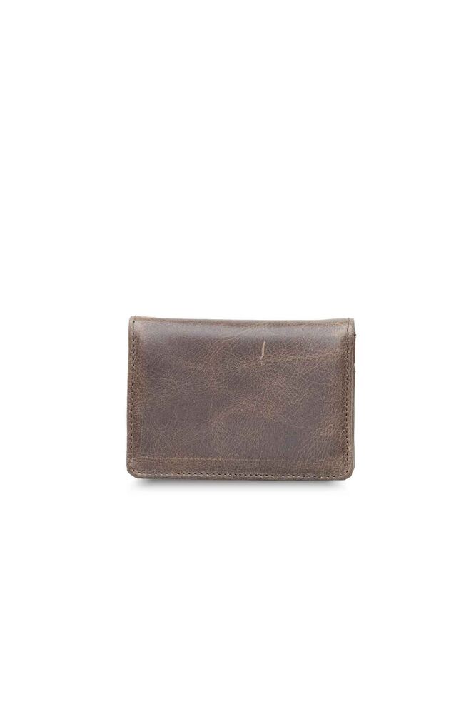 Small Size Antique Brown Leather Card Holder/Business Card Holder with Magnet