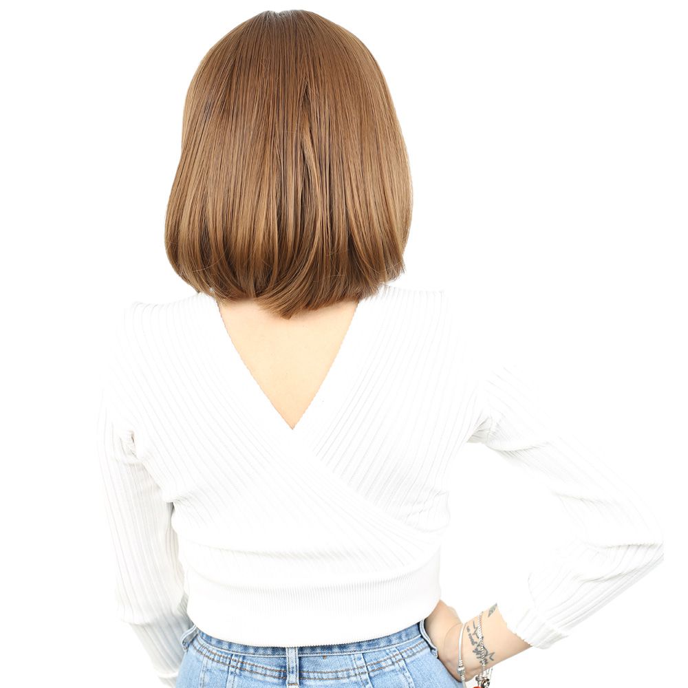 Kanekalon Fiber Synthetic Wig Short Straight / Auburn with bangs