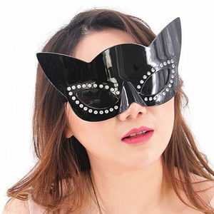 Black Color Black Glass Cat Shaped Party Glasses 20x11 cm