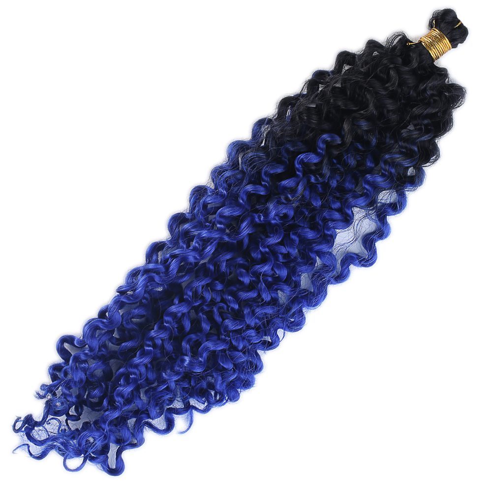 Afro Wavy Hair / Black Dark Blue Ombré