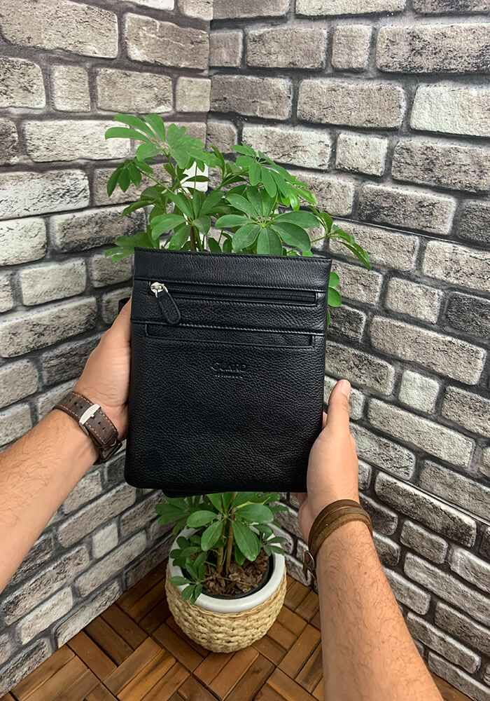 Black Leather Shoulder Strap Bag