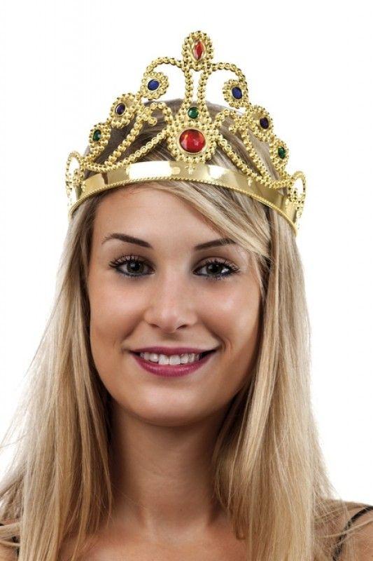 Gold Color Princess Crown with Stones and Red Royal Princess Scepter