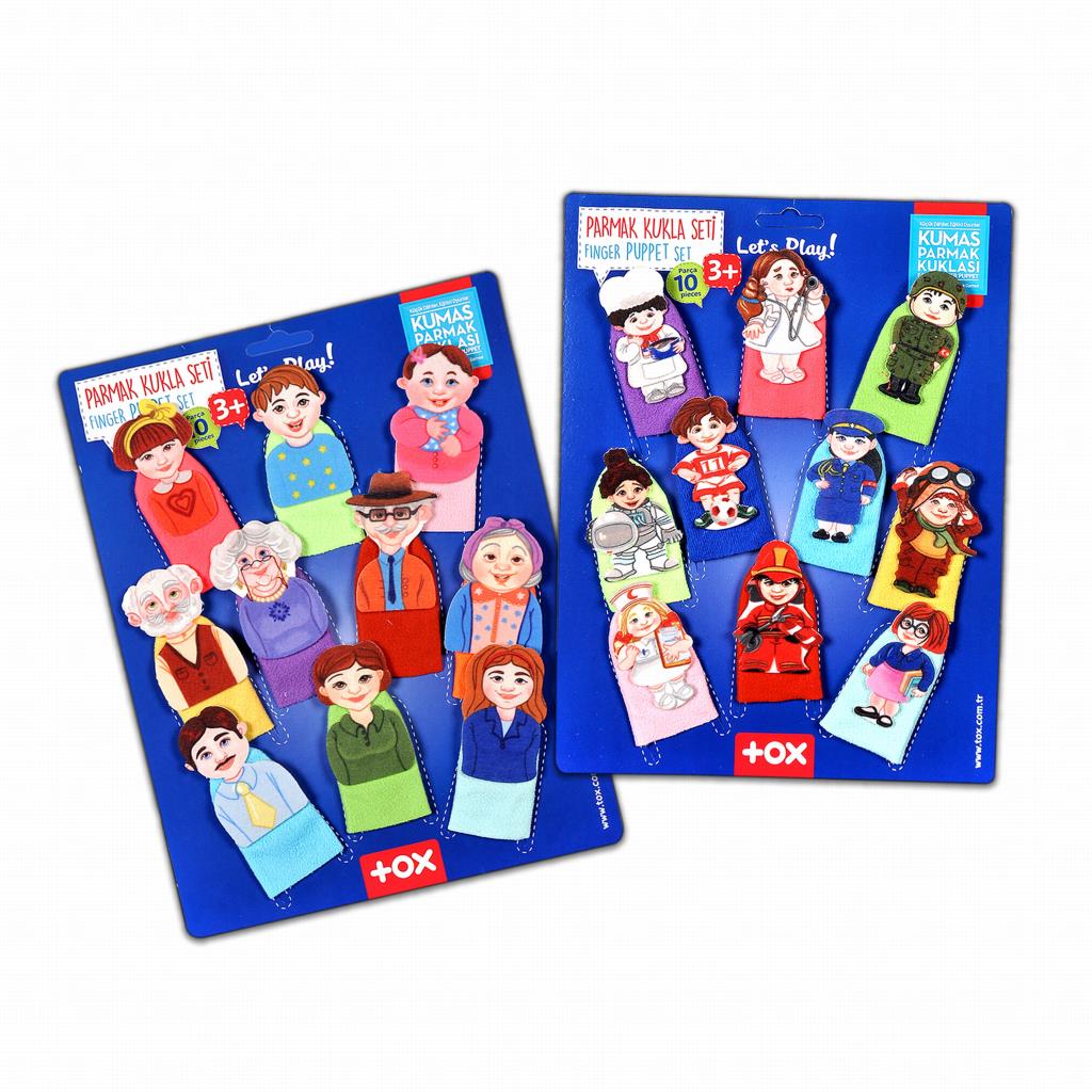 2 Sets - 20 Pieces Professions and Family Members 20 Pieces Finger Puppets