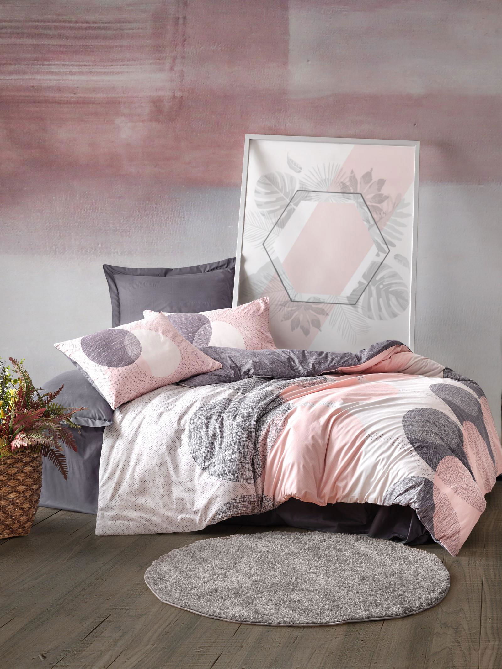 Double Duvet Cover Set Leron Gray