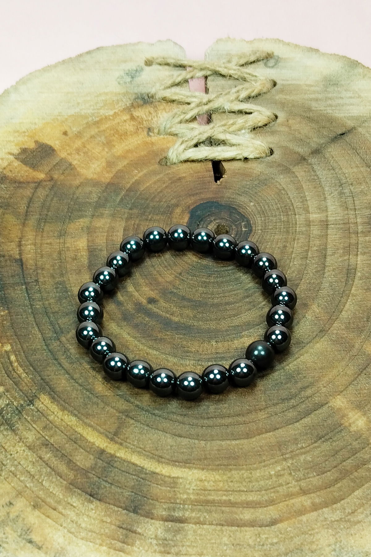 Hematite Natural Stone Bracelet Boxed