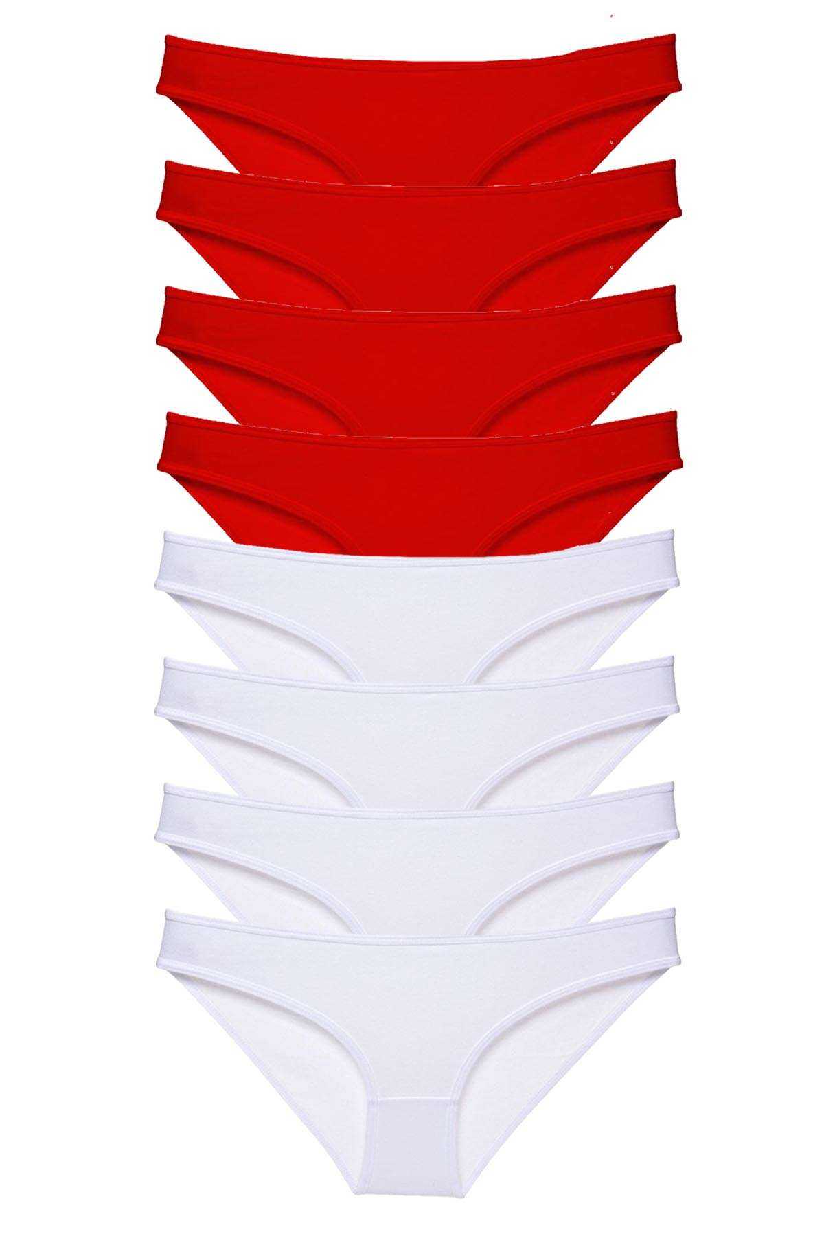 8pcs Super Eco Set Lycra Women Slip Panties Red White