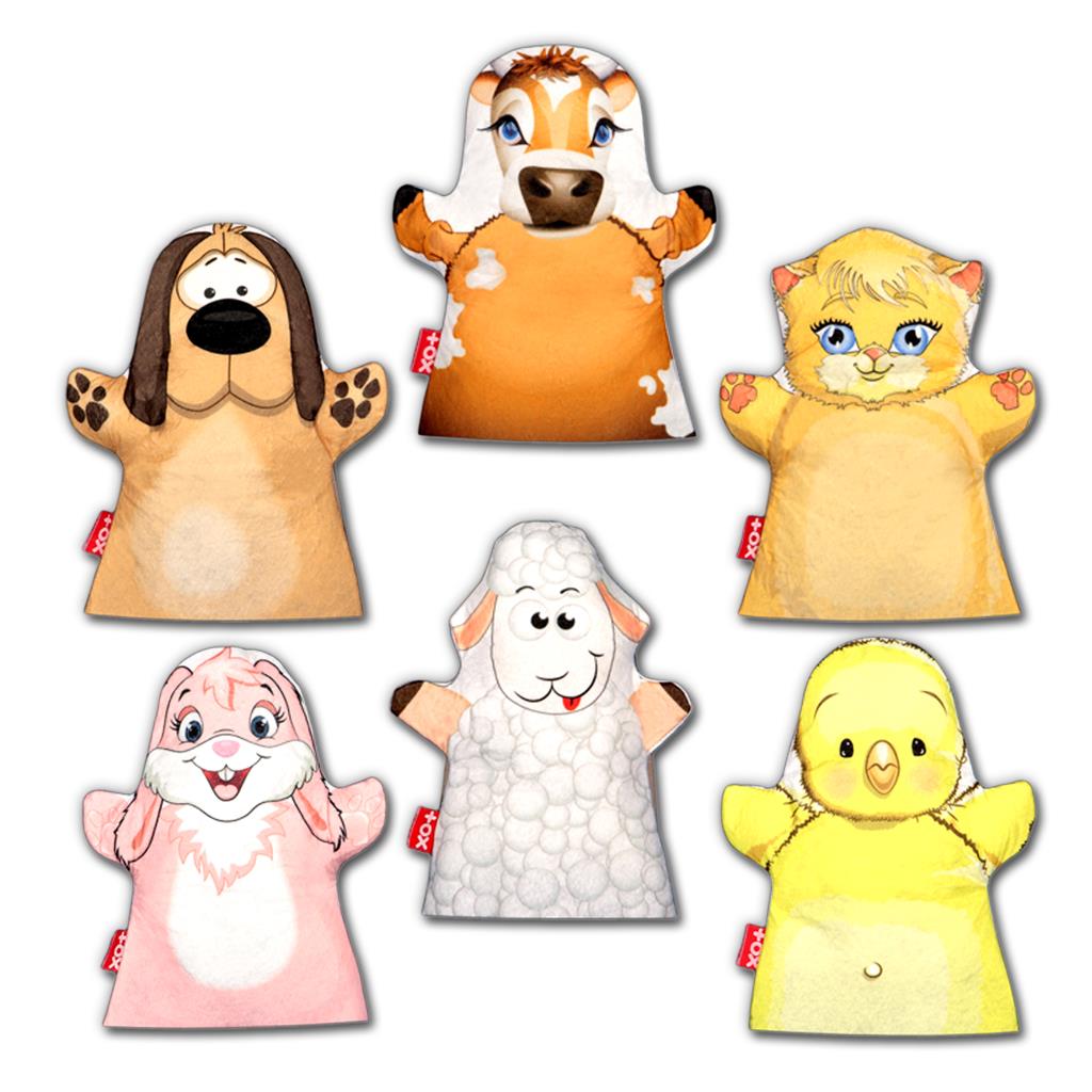 6 Piece Our Friends in the Village Hand Puppet Set , Educational Toy