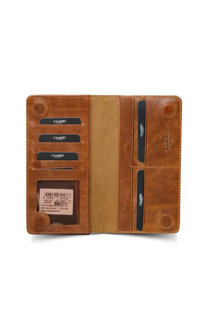 Men's/Women's Leather Portfolio Wallet with Phone Port - Tiguan Taba