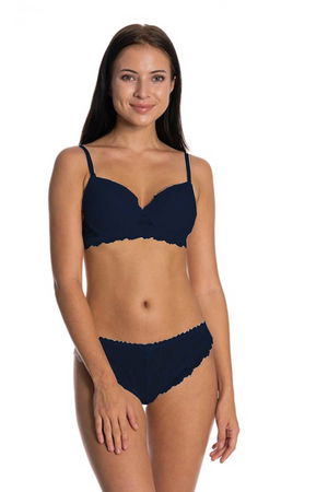 Unpadded Full Lace Bra Set Navy Blue