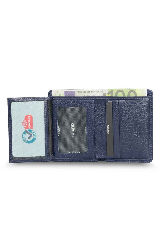 Extra Slim Navy Blue Genuine Leather Men's Wallet