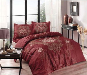 Double Satin Duvet Cover Florian Burgundy