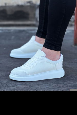 White Tricot Men's Casual Shoes