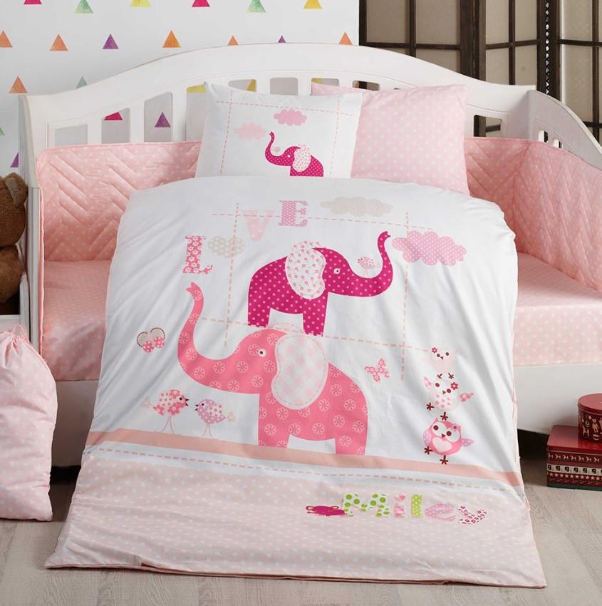 Pretty Pink Poplin Baby Duvet Cover Set