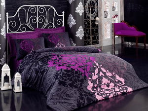 Kösem Sultan Purple Royal Satin Duvet Cover Set Double