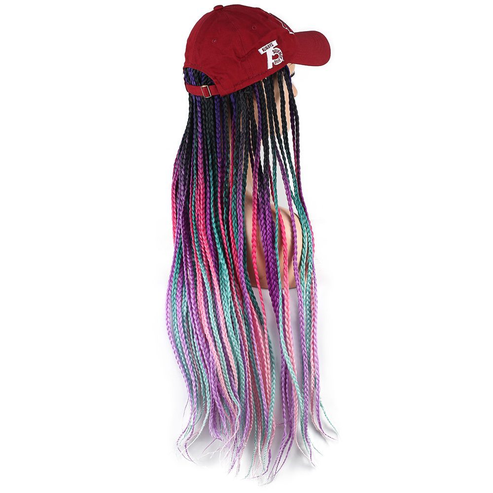 Burgundy Hat Look Mesh Wig / Mixed Color