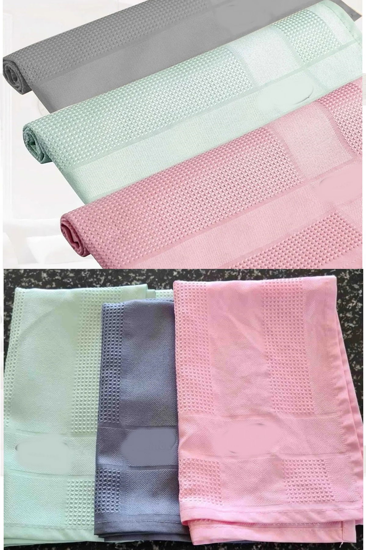 3Pcs Real Microfiber Cleaning Cloth (40x60 cm) - Non-Marking Glass Household Car Cleaning Cloth