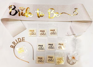 Gold Color Bride Party Crown Girdle Tattoo Bracelet Set Full 13 Pieces