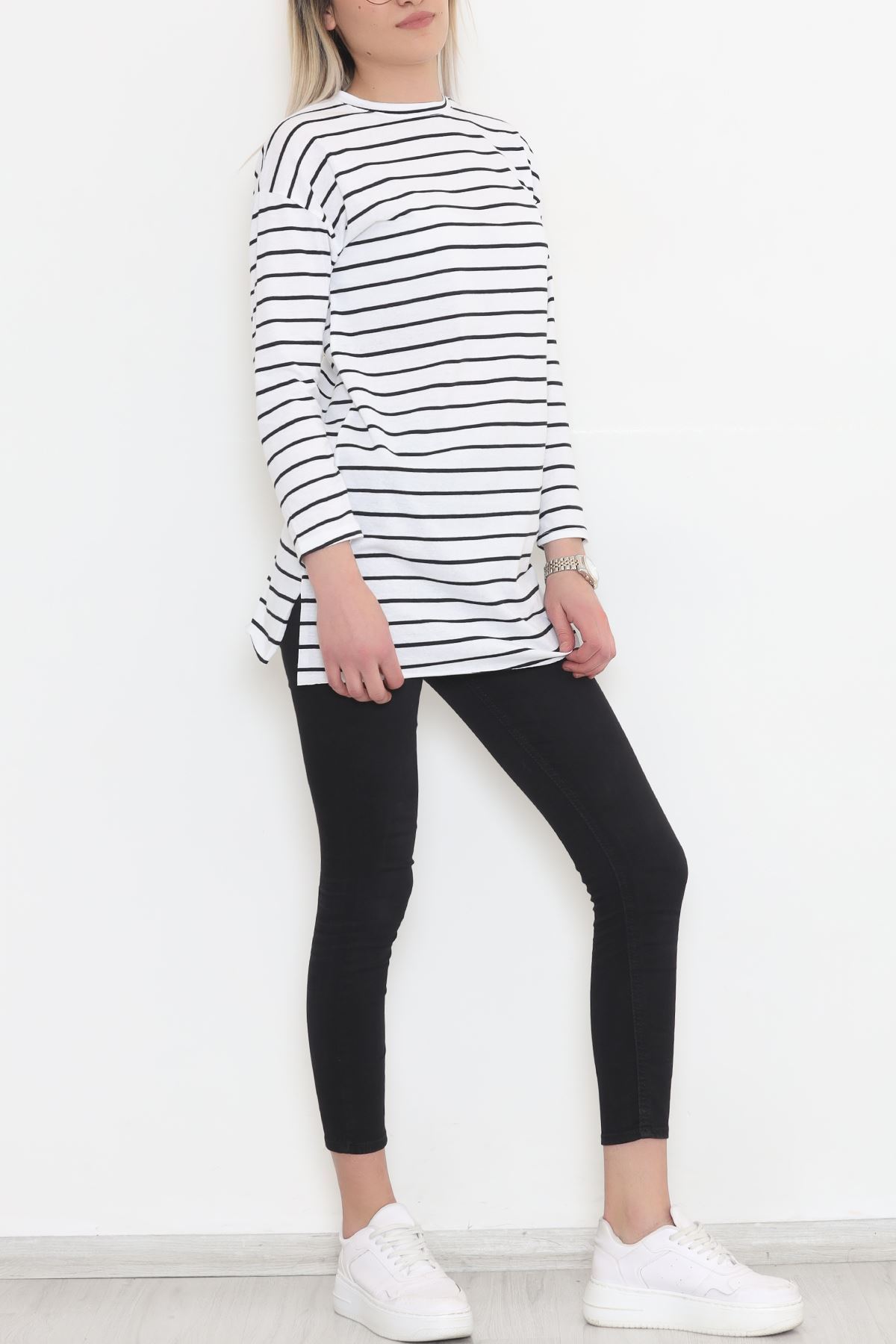 Striped Tunic White-Black